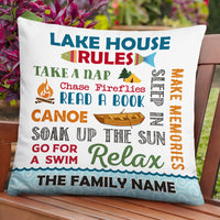 Personalized Lake House Rules Pillow DB103 95O47 thumb 1
