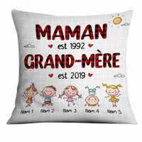 Personalized Mom Grandma French Maman Grand-mère Pillow DB92 26O34 thumb 1