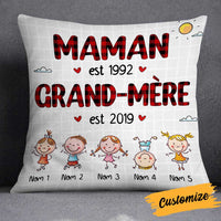 Personalized Mom Grandma French Maman Grand-mère Pillow DB92 26O34 thumb 1