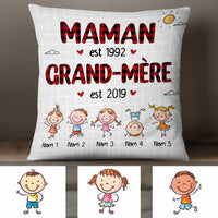 Personalized Mom Grandma French Maman Grand-mère Pillow DB92 26O34 thumb 1