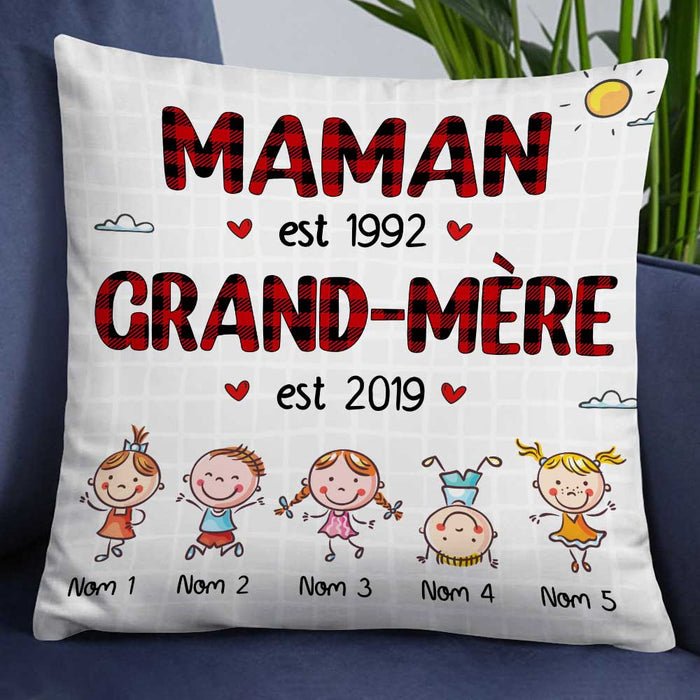 Personalized Mom Grandma French Maman Grand-mère Pillow DB92 26O34 1