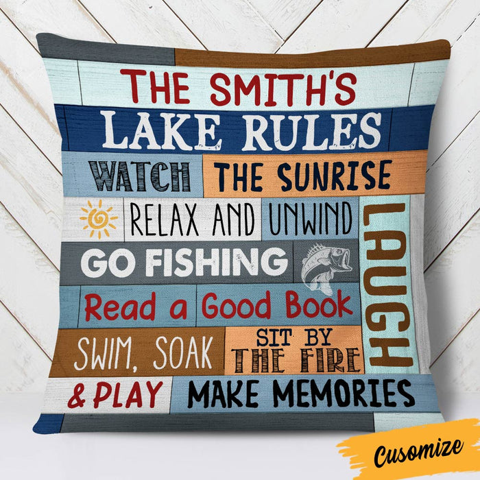 Personalized Lake Rules House Pillow DB101 85O36 1