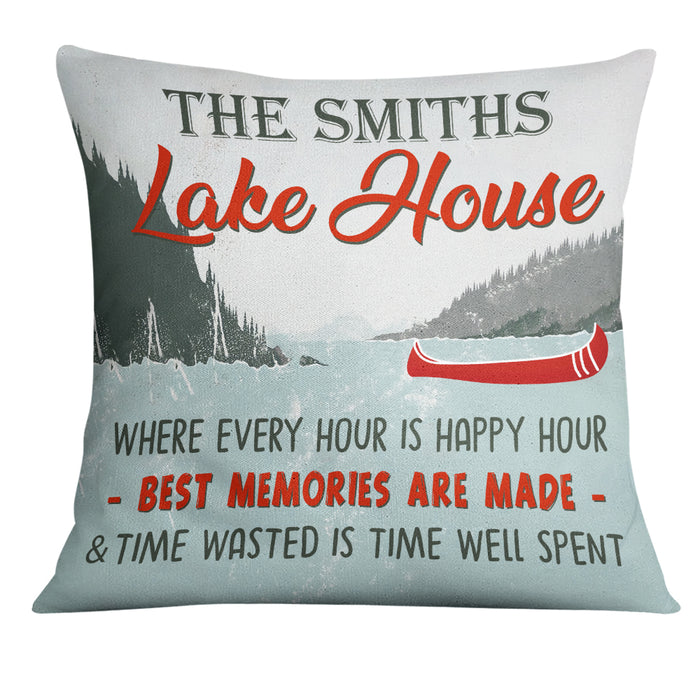 Personalized Lake House Happy Hour Pillow DB103 85O19 1