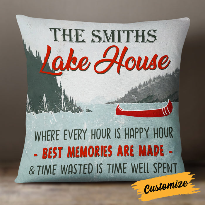 Personalized Lake House Happy Hour Pillow DB103 85O19 1