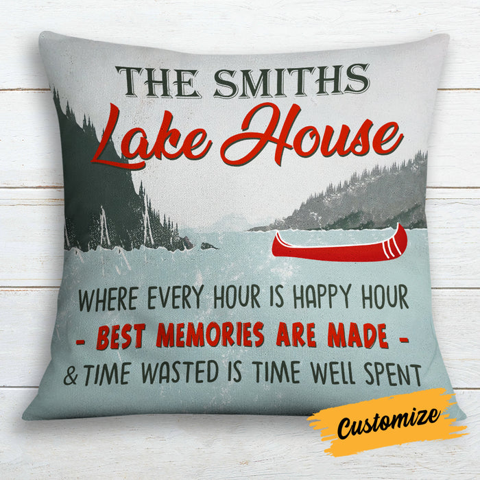Personalized Lake House Happy Hour Pillow DB103 85O19 1