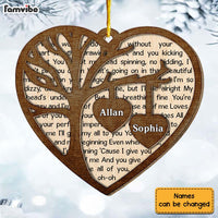 Personalized Gift For Couple Tree Heart 2 Layered Wood Ornament 30142 thumb 1