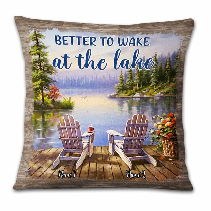 Personalized Wake At Lake Couple Pillow DB102 81O23 1