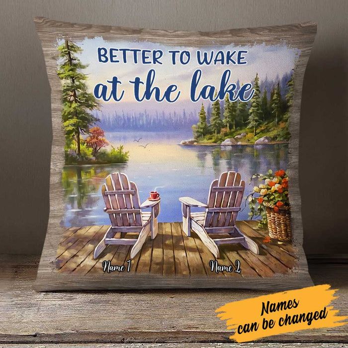 Personalized Wake At Lake Couple Pillow DB102 81O23 1