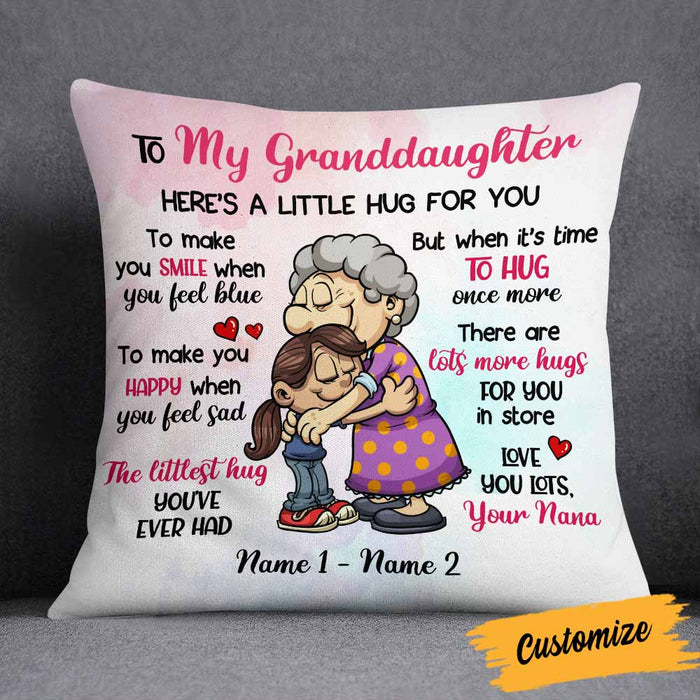 Personalized Mom Grandma Granddaughter Daughter Hug For You Pillow DB108 26O58 1
