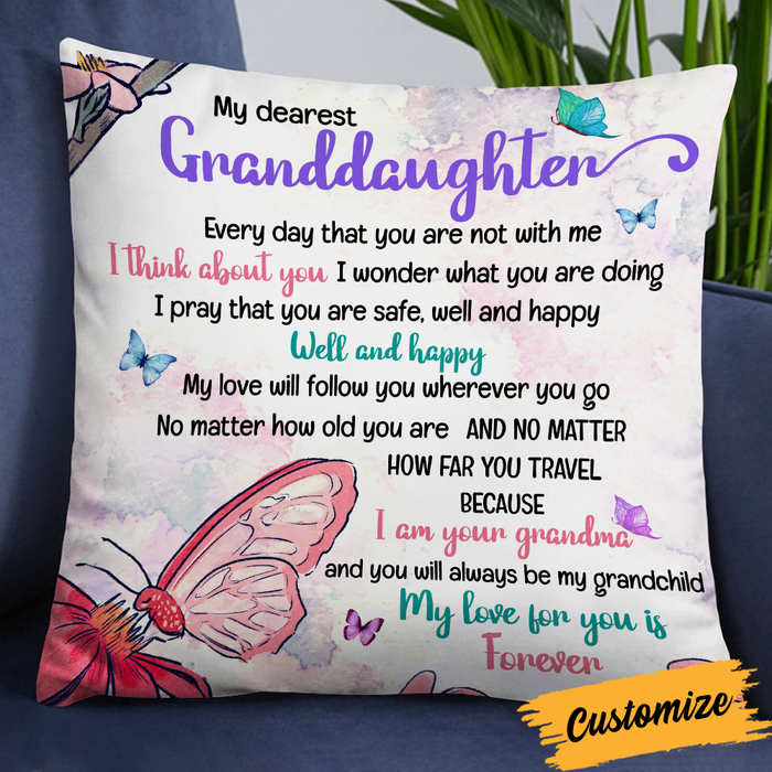 Personalized Grandma To My Granddaughter Pillow DB98 23O24 1