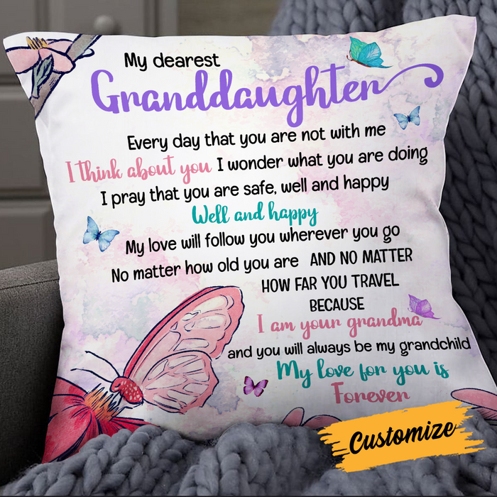Personalized Grandma To My Granddaughter Pillow DB98 23O24 1
