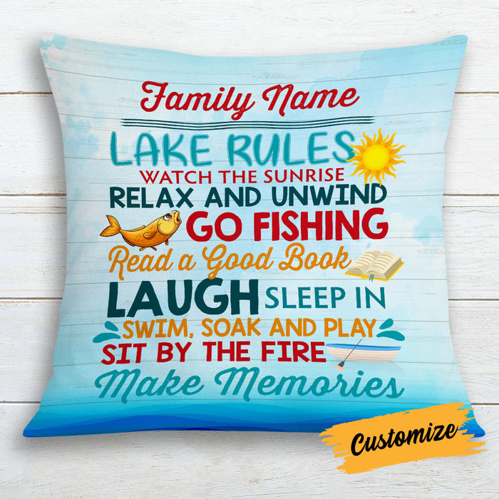 Personalized Lake Rules Pillow DB103 26O18 1