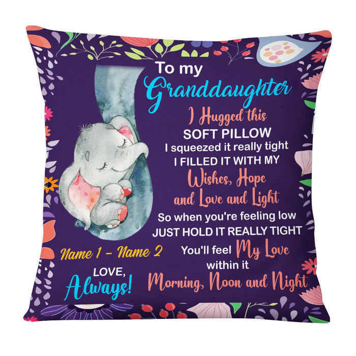 Personalized Mom Grandma Daughter Granddaughter Elephant Pillow DB101 95O53 1