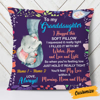 Personalized Mom Grandma Daughter Granddaughter Elephant Pillow DB101 95O53 thumb 1