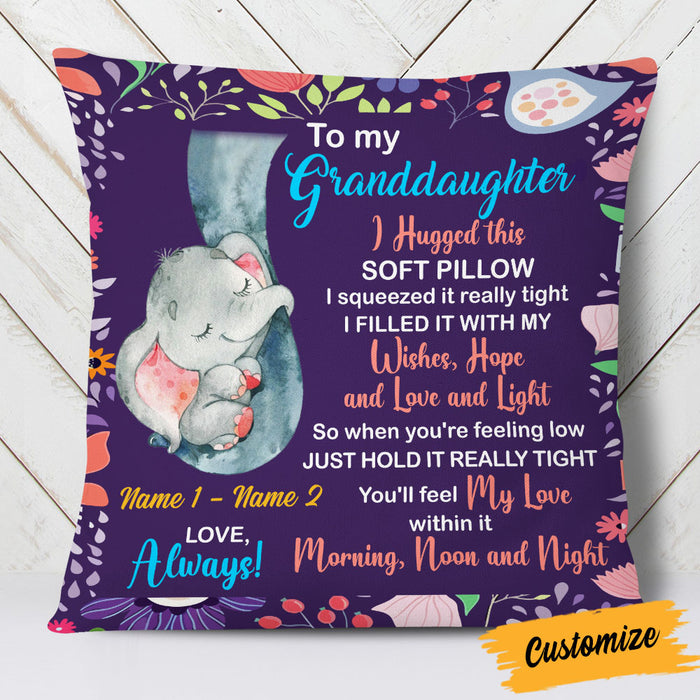 Personalized Mom Grandma Daughter Granddaughter Elephant Pillow DB101 95O53 1