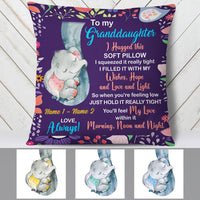 Personalized Mom Grandma Daughter Granddaughter Elephant Pillow DB101 95O53 thumb 1