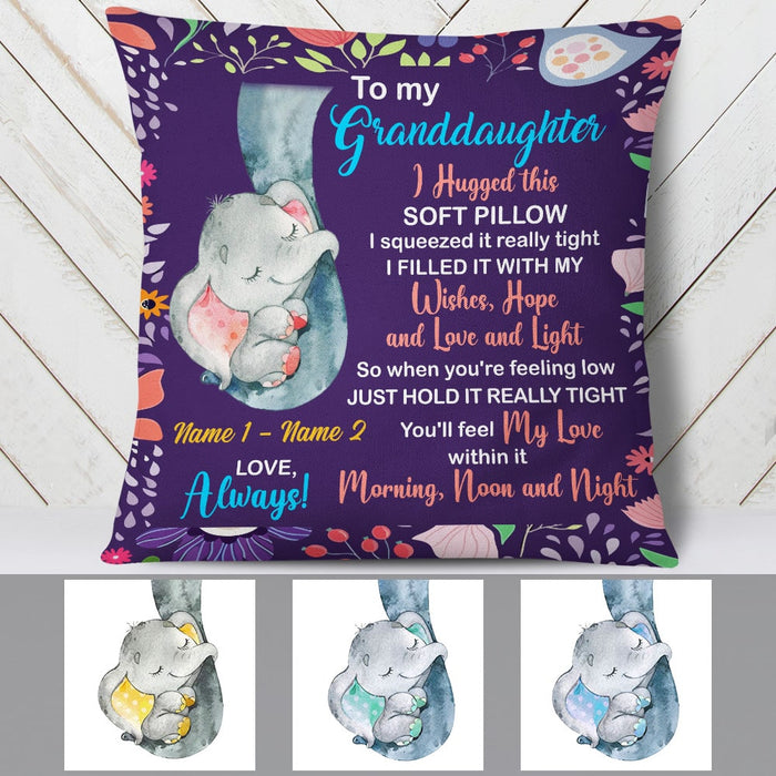 Personalized Mom Grandma Daughter Granddaughter Elephant Pillow DB101 95O53 1