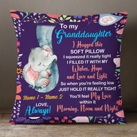 Personalized Mom Grandma Daughter Granddaughter Elephant Pillow DB101 95O53 thumb 1