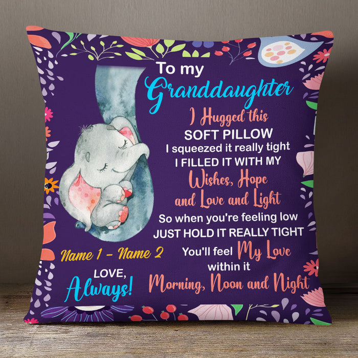 Personalized Mom Grandma Daughter Granddaughter Elephant Pillow DB101 95O53 1