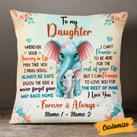 Personalized Daughter Elephant Pillow DB101 26O53 thumb 1