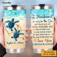 Personalized Husband Turtle Beach Steel Tumbler JL54 85O47 thumb 1