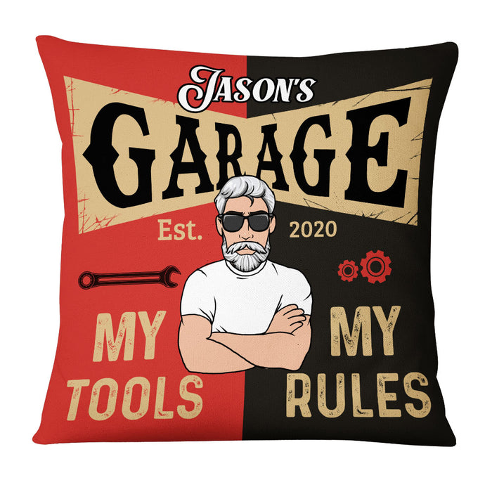 Personalized Garage Sanctuary Pillow DB112 81O53 1