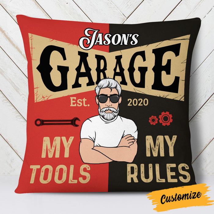 Personalized Garage Sanctuary Pillow DB112 81O53 1