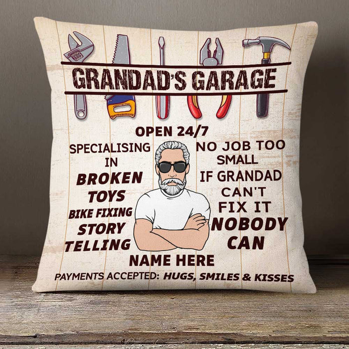 Personalized Grandpa Garage Pillow DB111 30O23 1