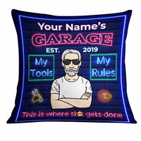 Personalized Grandpa Dad Garage Man Cave Pillow JN261 87O34 thumb 1