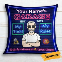 Personalized Grandpa Dad Garage Man Cave Pillow JN261 87O34 thumb 1
