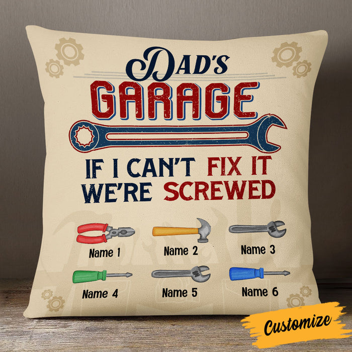 Personalized Grandpa Dad Garage Man Cave Pillow JN283 87O53 1