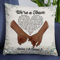 Personalized BWA Couple We Are A Team Pillow DB104 85O18 thumb 1
