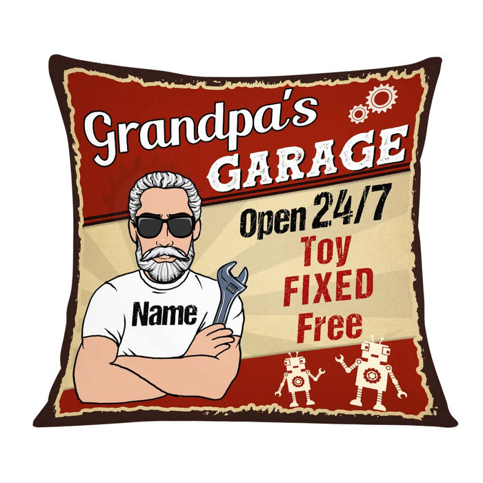Personalized Garage Dad Grandpa Toy Fixed Pillow DB112 95O57 1