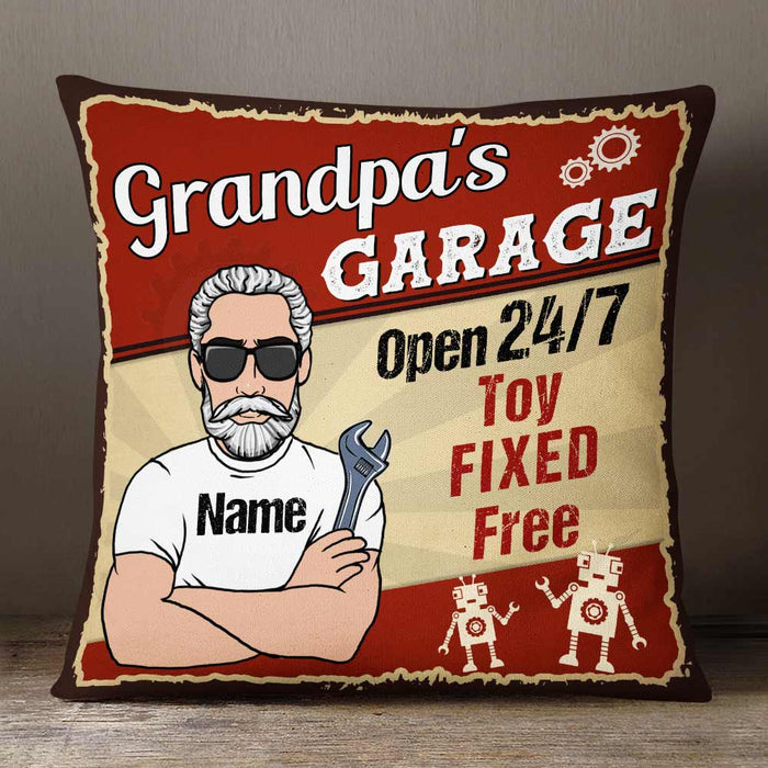 Personalized Garage Dad Grandpa Toy Fixed Pillow DB112 95O57 1