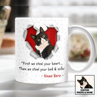 Personalized Dog Cat Photo Stealing Heart Mug NB241 95O53 thumb 1
