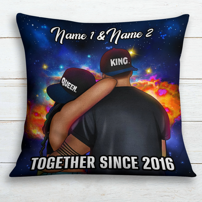 Personalized BWA Couple Galaxy Pillow DB131 95O24 1