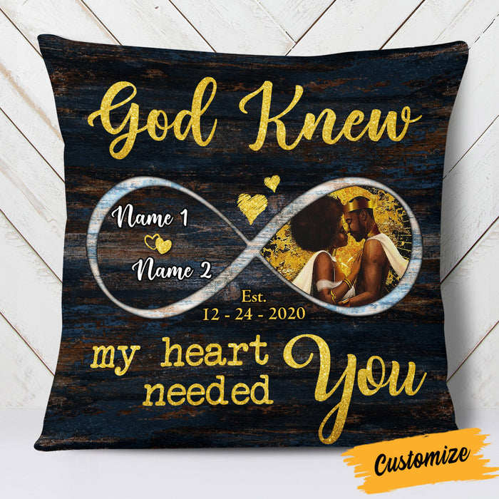 Personalized BWA Couple My Heart Needed You Pillow DB131 26O53 1