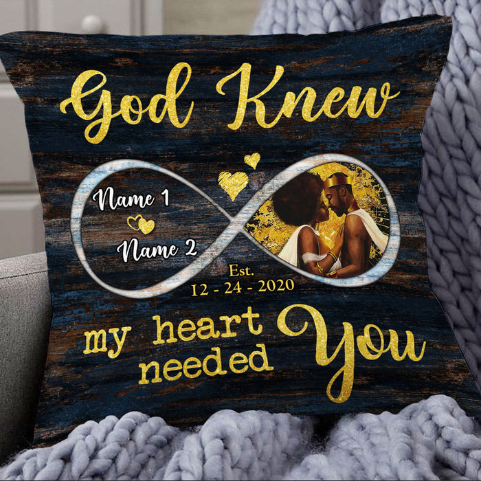 Personalized BWA Couple My Heart Needed You Pillow DB131 26O53 1
