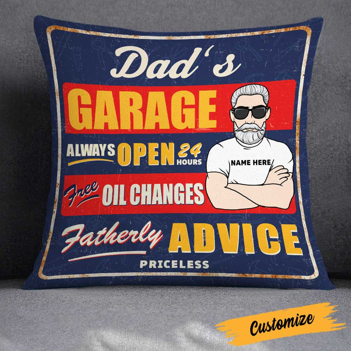 Personalized Garage Dad Grandpa Pillow DB113 26O23 1