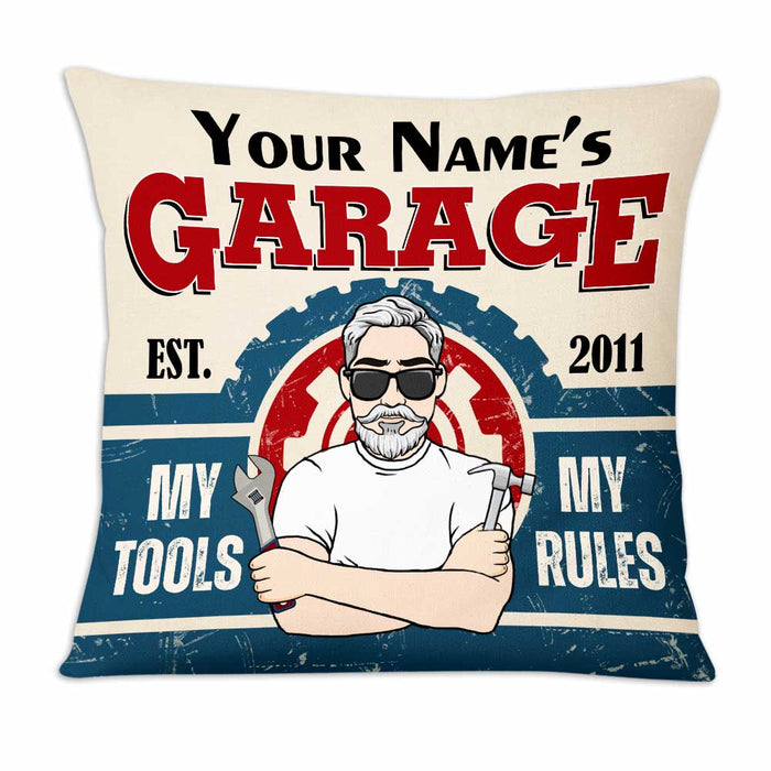 Personalized Garage My Tools My Rules Pillow DB114 26O47 1