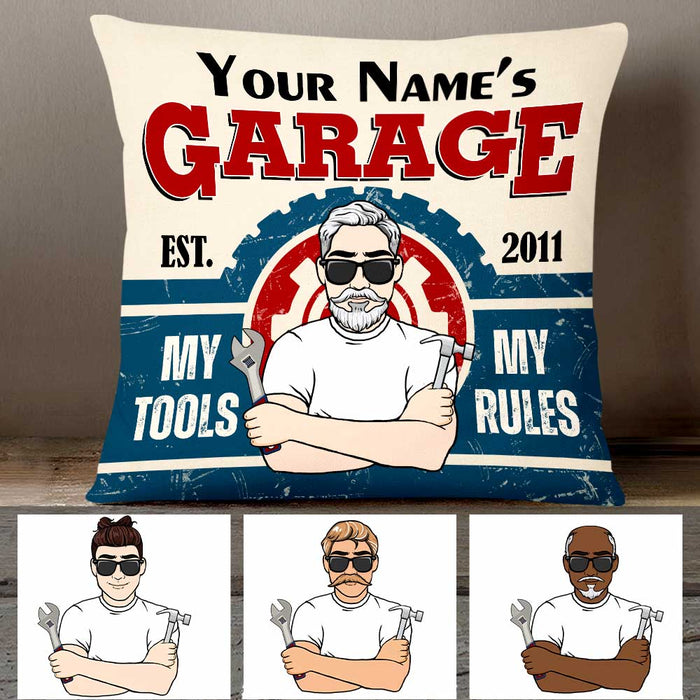 Personalized Garage My Tools My Rules Pillow DB114 26O47 1