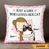 Personalized Just A Girl Who Loves Cat Mom Pillow DB113 85O47 thumb 1