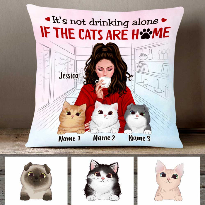 Personalized Cat Mom Not Drinking Alone Pillow DB116 26O47 1