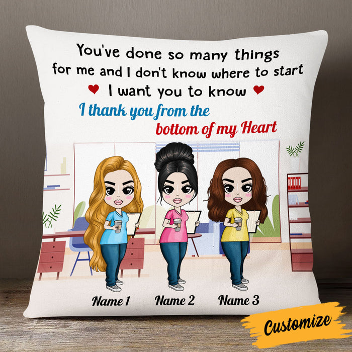 Personalized Colleagues From The Bottom Of My Heart Pillow DB158 26O53 1