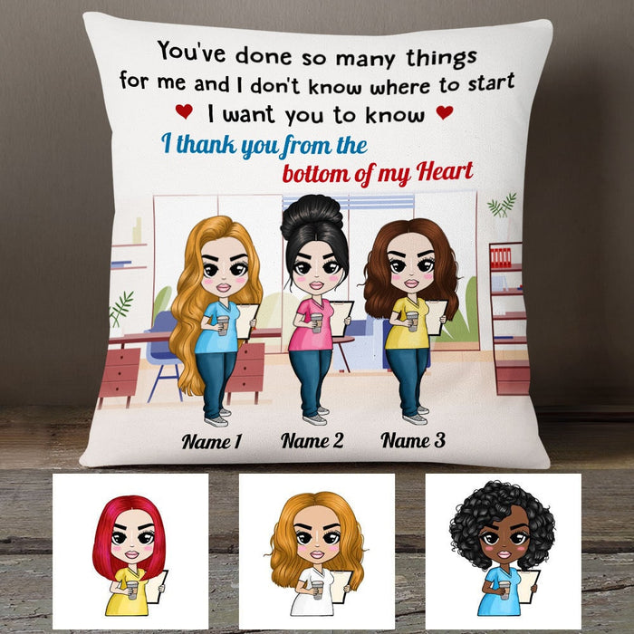 Personalized Colleagues From The Bottom Of My Heart Pillow DB158 26O53 1