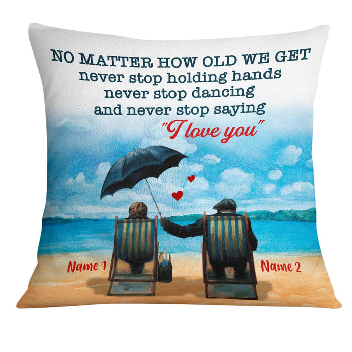 Personalized Old Couple Pillow DB116 87O34 1