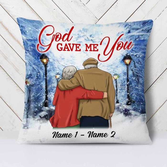 Personalized Old Couple Pillow DB117 30O58 1