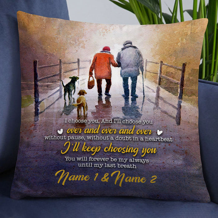 Personalized Old Couple I Choose You Pillow DB134 95O18 1