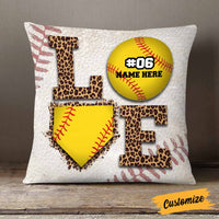 Personalized Love Softball Pillow DB141 26O58 thumb 1