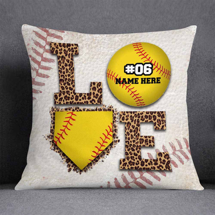 Personalized Love Softball Pillow DB141 26O58 1